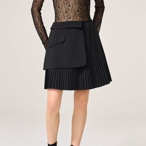 ADEAM Intermix “Nana” black pleated kilt style skirt 0